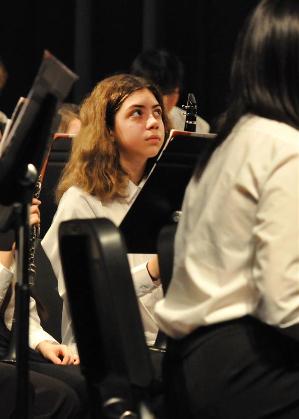 Students performing at the 2023-2024 All County Band Concert
